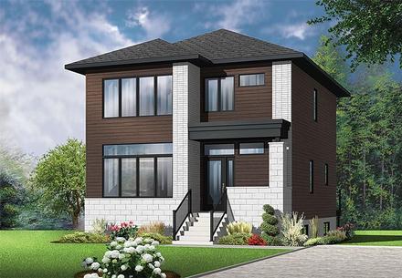 Contemporary Modern Elevation of Plan 76421