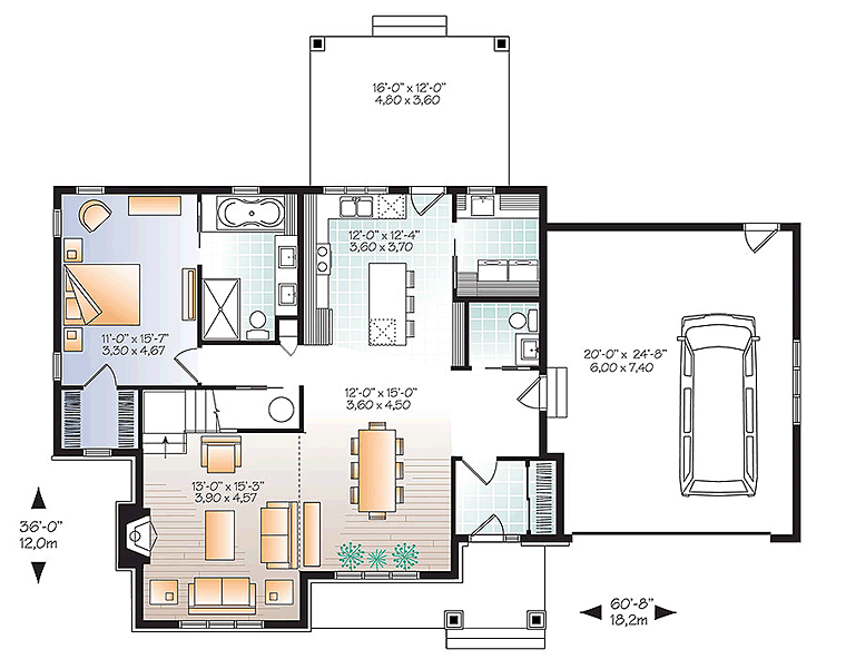 Country Craftsman Tudor Level One of Plan 76422