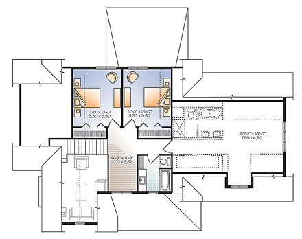 House Plan 76422 Second Level Plan