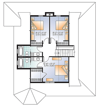 House Plan 76423 Second Level Plan