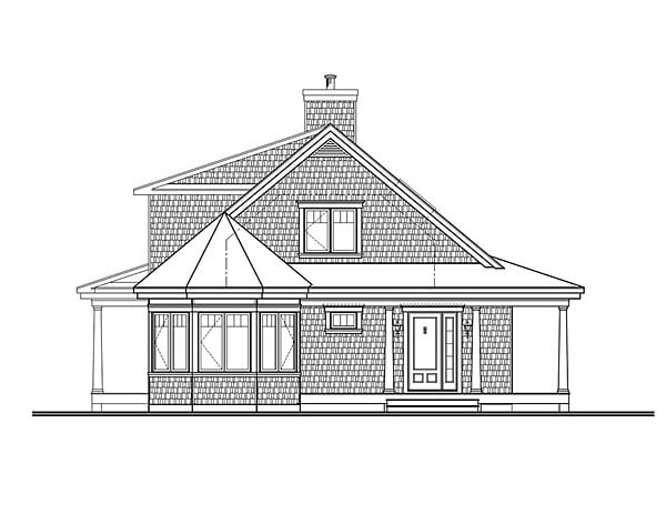Contemporary Country Traditional Rear Elevation of Plan 76423