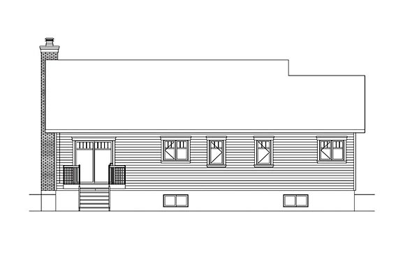 Traditional Rear Elevation of Plan 76438