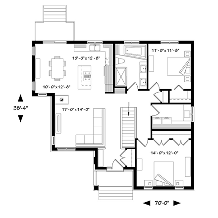 House Plan 76444 First Level Plan