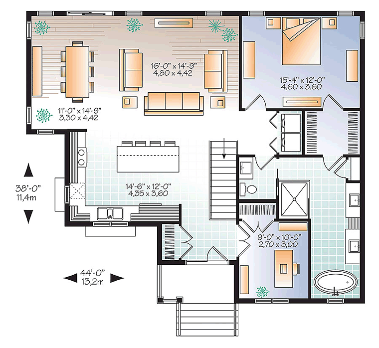 Country Traditional Level One of Plan 76446