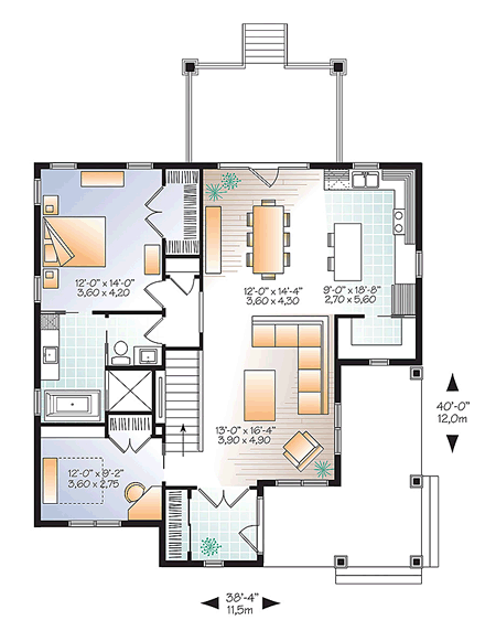 House Plan 76448 First Level Plan