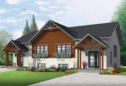 Cottage Country Craftsman Elevation of Plan 76451