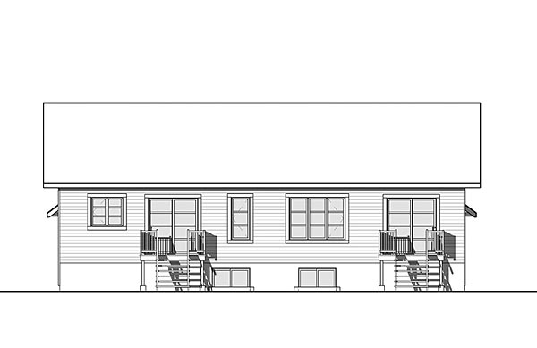 Cottage Country Craftsman Rear Elevation of Plan 76451