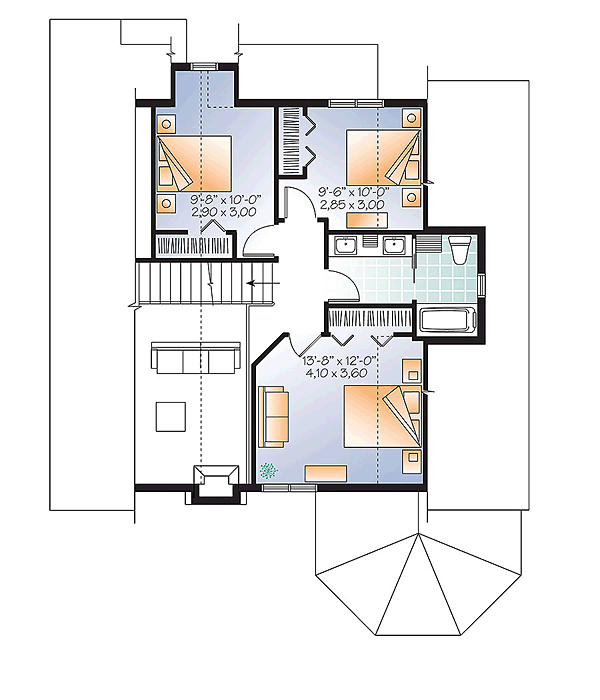 House Plan 76452 Level Two