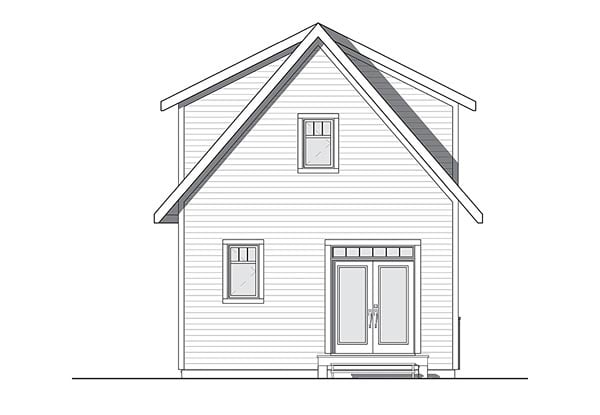 Cottage Country Craftsman Tudor Rear Elevation of Plan 76458