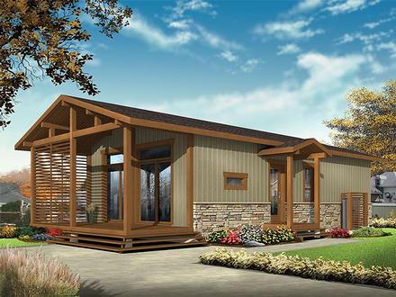 Cabin Cottage Country Craftsman Ranch Elevation of Plan 76459