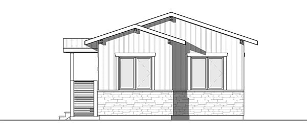 Cabin Cottage Country Craftsman Ranch Rear Elevation of Plan 76459