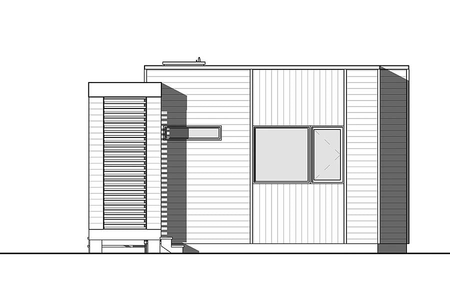 Contemporary Modern Rear Elevation of Plan 76460