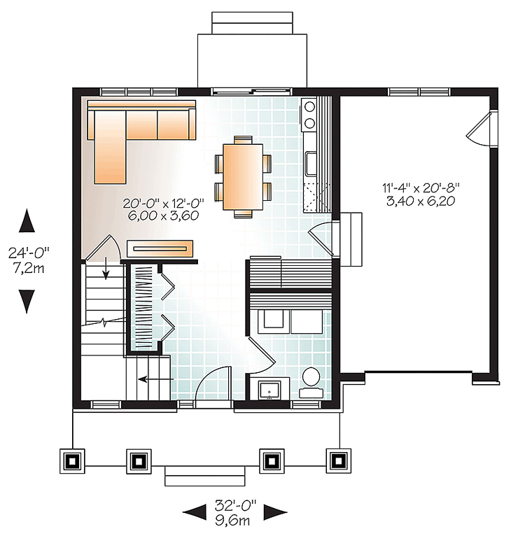 Cape Cod Cottage Country Craftsman Level One of Plan 76462