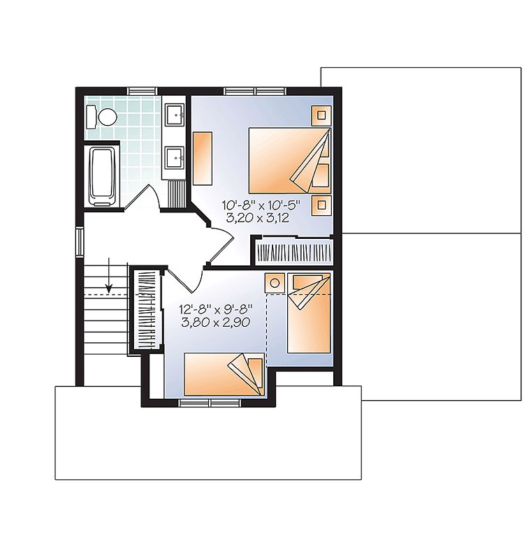 Cape Cod Cottage Country Craftsman Level Two of Plan 76462