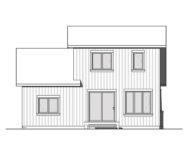 Cape Cod Cottage Country Craftsman Rear Elevation of Plan 76462