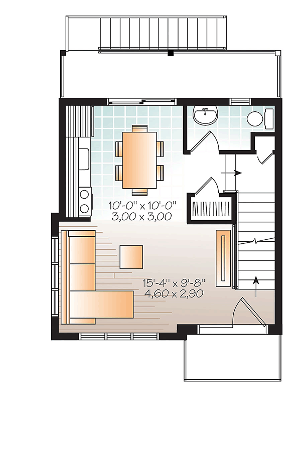 Contemporary Modern Level Two of Plan 76463