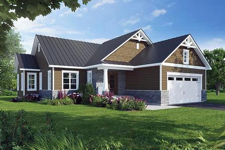 Bungalow Cottage Country Craftsman Elevation of Plan 76464