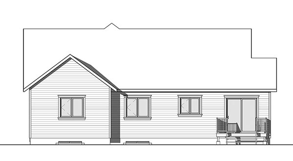 Bungalow Cottage Country Craftsman Rear Elevation of Plan 76464