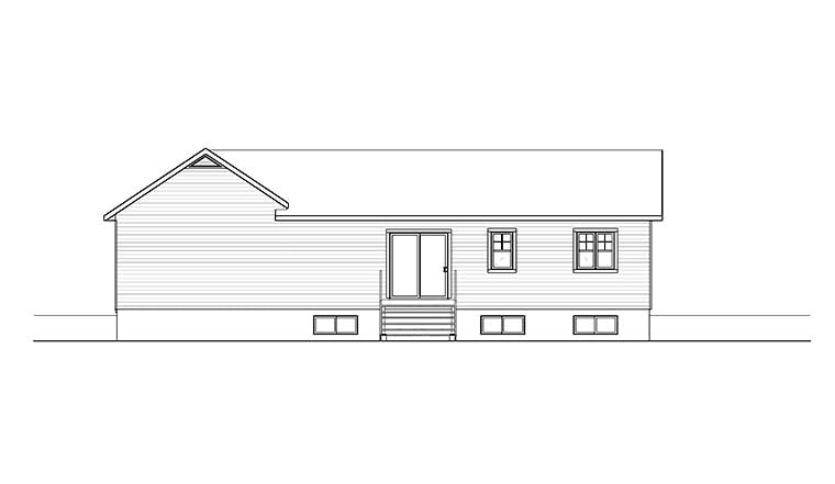 Bungalow Craftsman Ranch Traditional Rear Elevation of Plan 76467