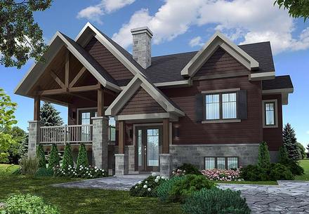 Contemporary Country Craftsman Elevation of Plan 76468