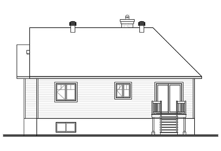 Contemporary Country Craftsman Rear Elevation of Plan 76468