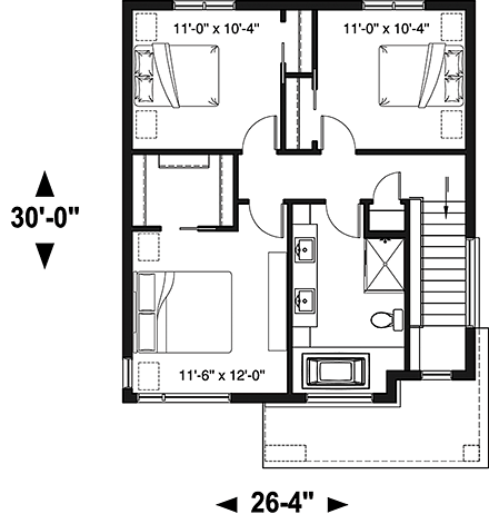 House Plan 76469 Second Level Plan