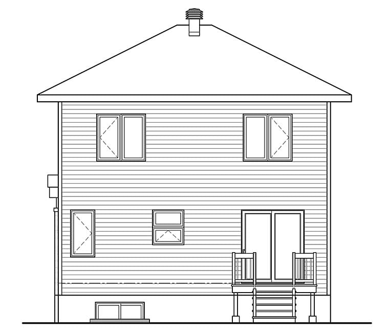 Contemporary Modern Rear Elevation of Plan 76469