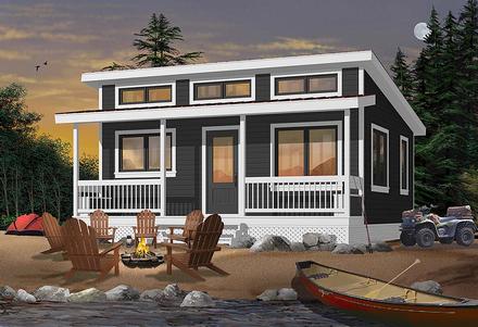 Bungalow Coastal Contemporary Ranch Elevation of Plan 76472
