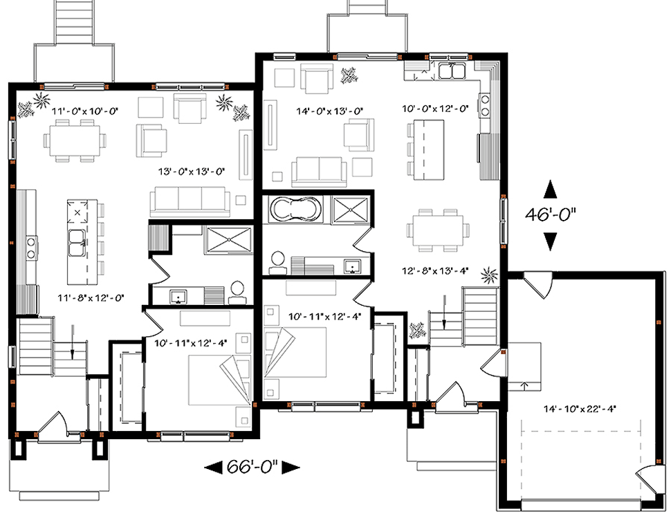 Contemporary Modern Level One of Plan 76477