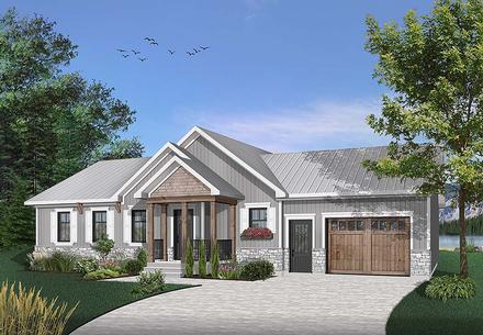 Cottage Country Craftsman Ranch Elevation of Plan 76478