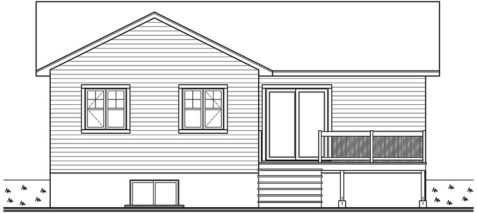 Ranch Traditional Rear Elevation of Plan 76481