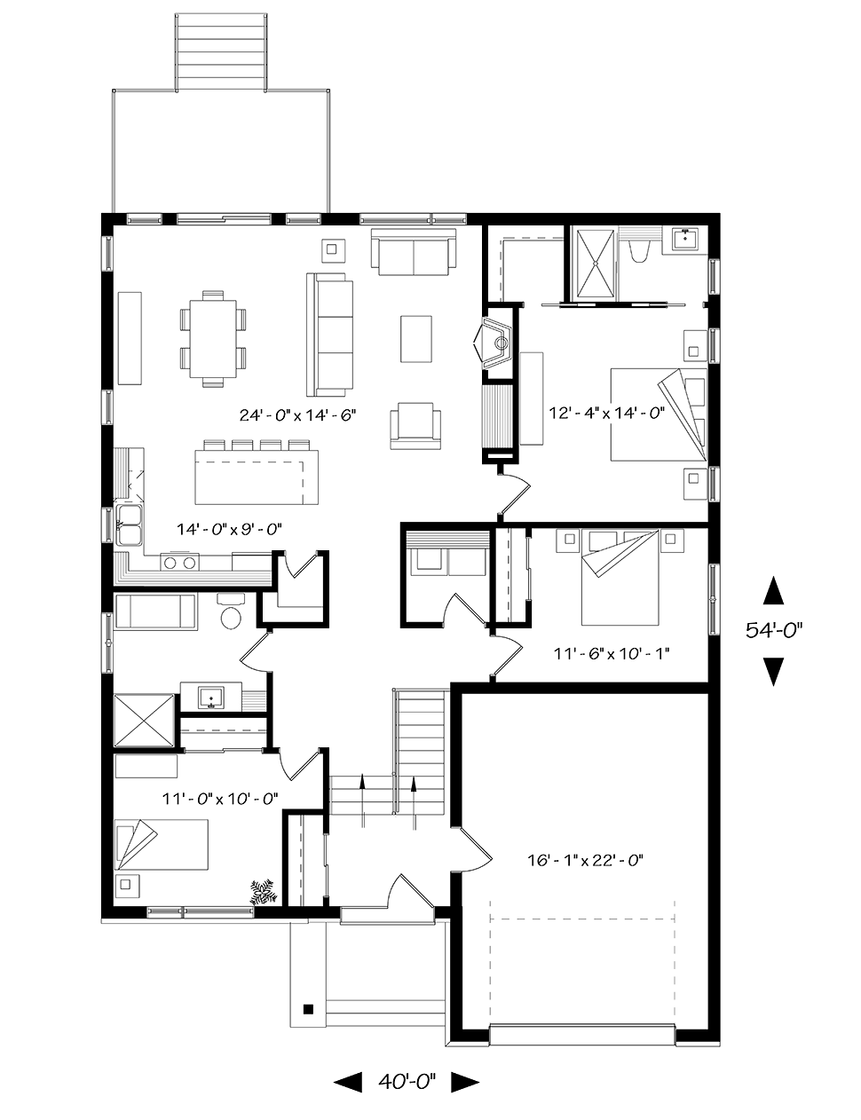 Contemporary Modern Level One of Plan 76484