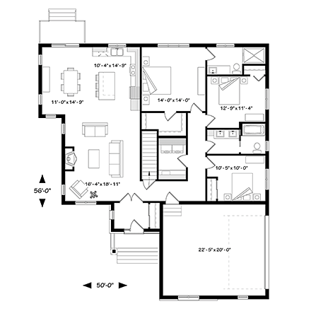 House Plan 76489 First Level Plan