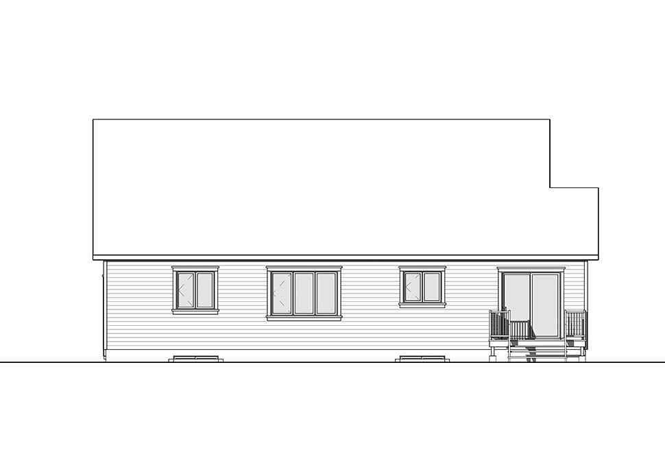Country Craftsman Farmhouse Rear Elevation of Plan 76489