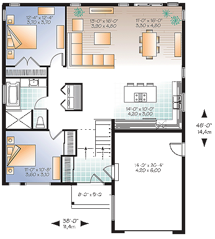 House Plan 76491 First Level Plan