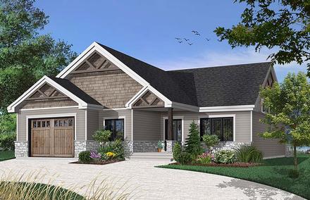 Country Craftsman Farmhouse Modern Ranch Elevation of Plan 76492