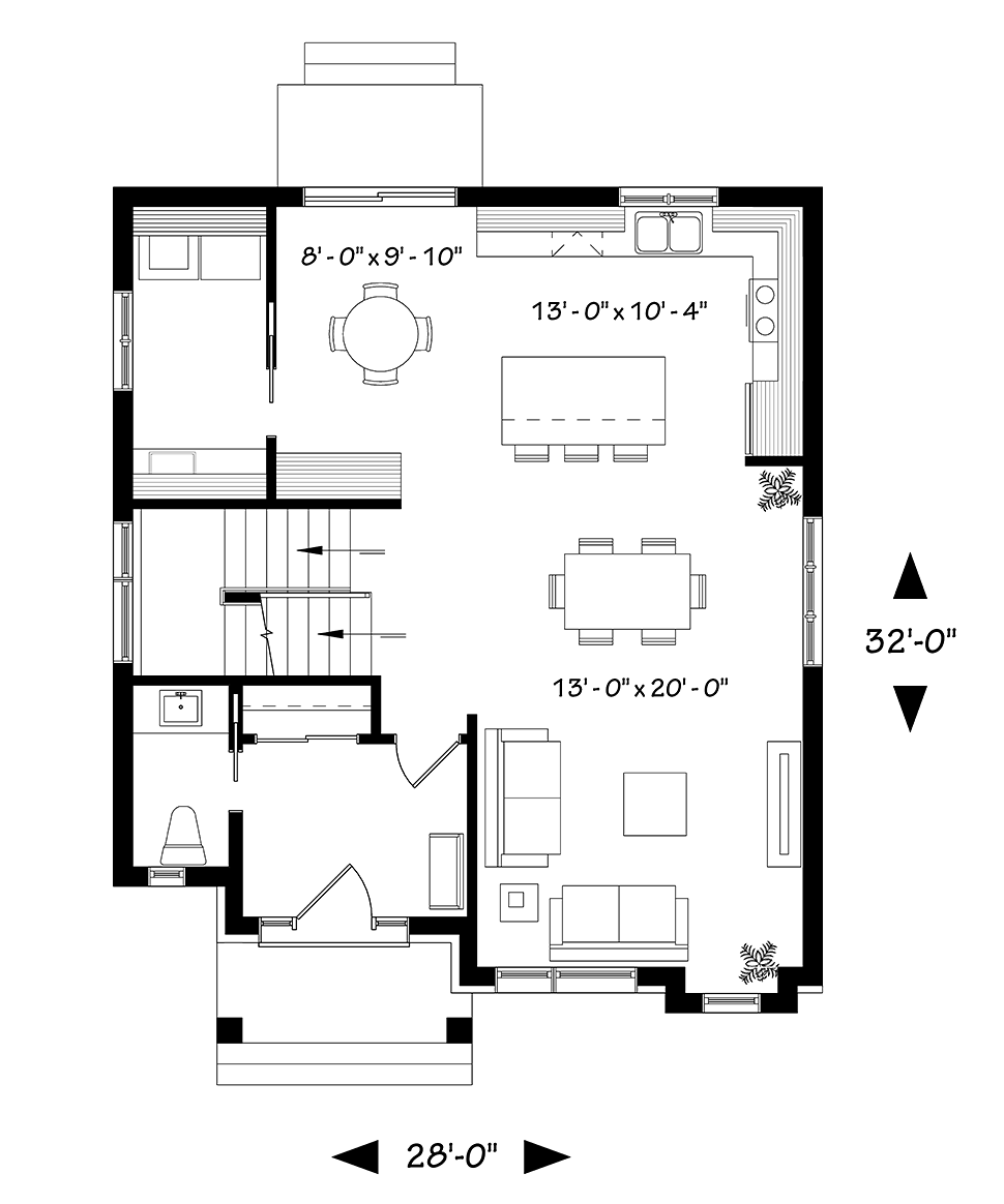 Contemporary Modern Level One of Plan 76495