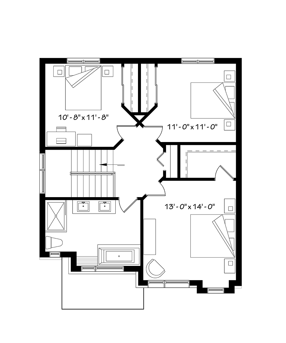 Contemporary Modern Level Two of Plan 76495