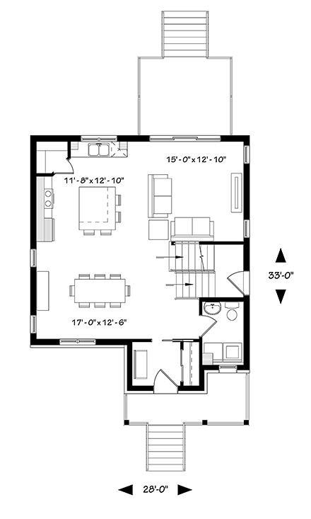 House Plan 76496 First Level Plan