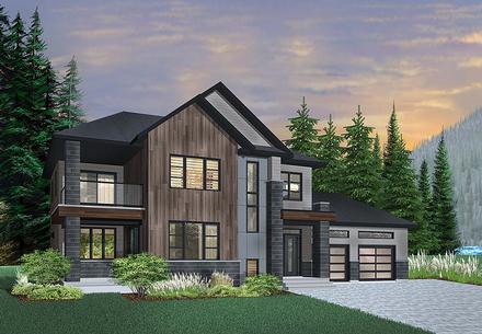 Contemporary Modern Elevation of Plan 76498