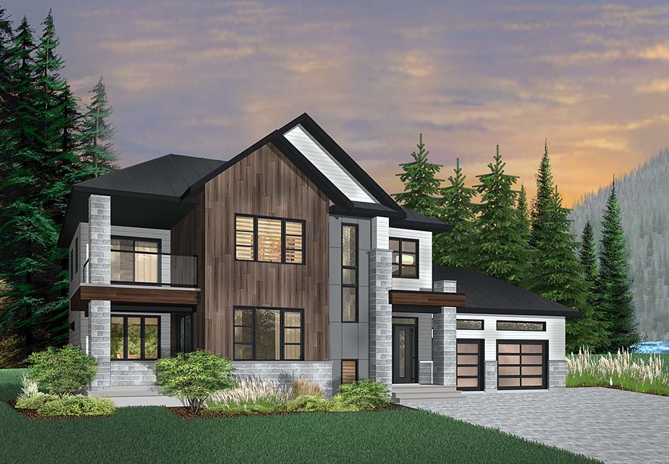 Contemporary, Modern Plan with 2164 Sq. Ft., 3 Bedrooms, 3 Bathrooms, 2 Car Garage Picture 2