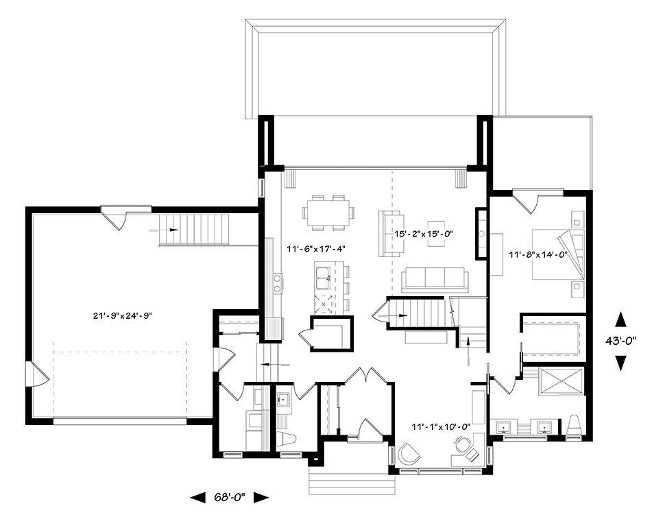 Contemporary Modern Level One of Plan 76499