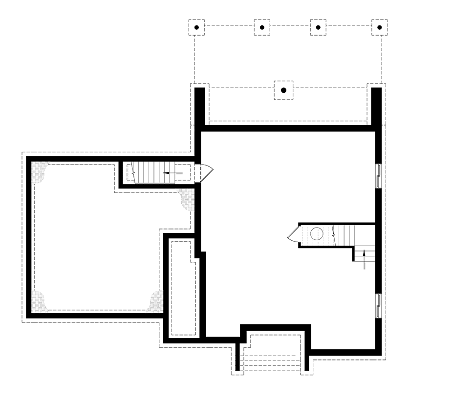 Contemporary Modern Lower Level of Plan 76500
