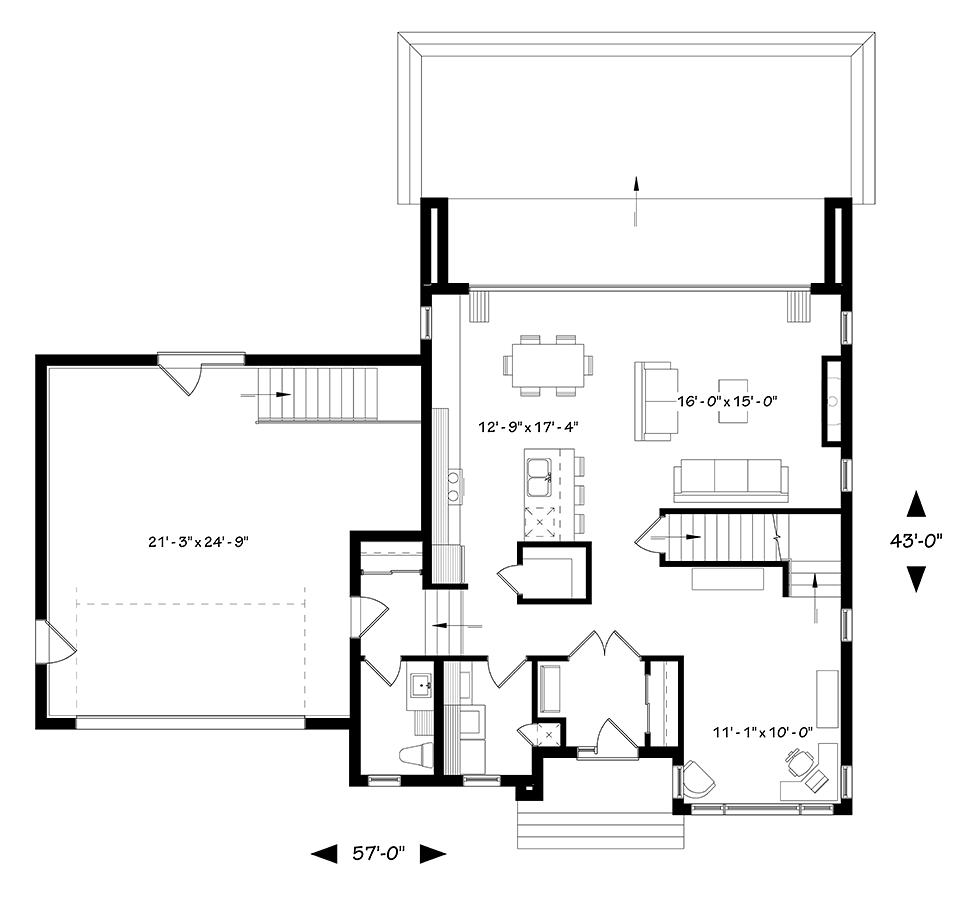 Contemporary Modern Level One of Plan 76500