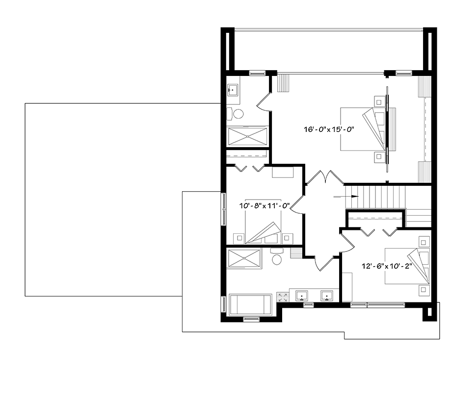 Contemporary Modern Level Two of Plan 76500