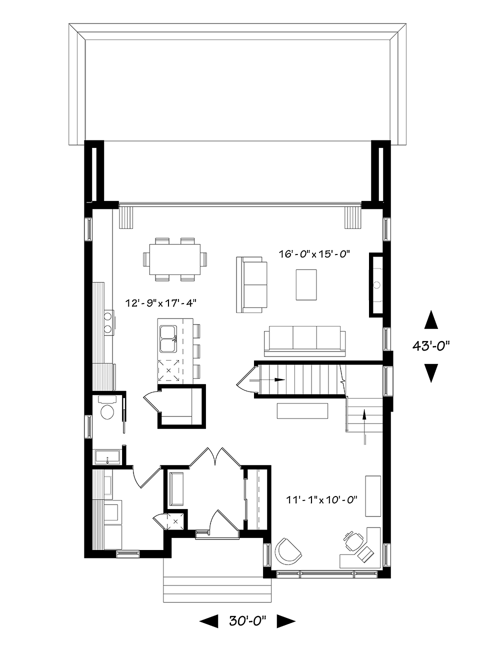 Contemporary Modern Level One of Plan 76501