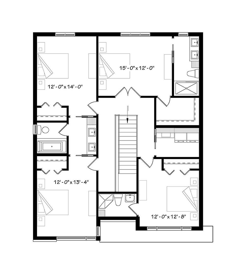 Contemporary Modern Level Two of Plan 76502