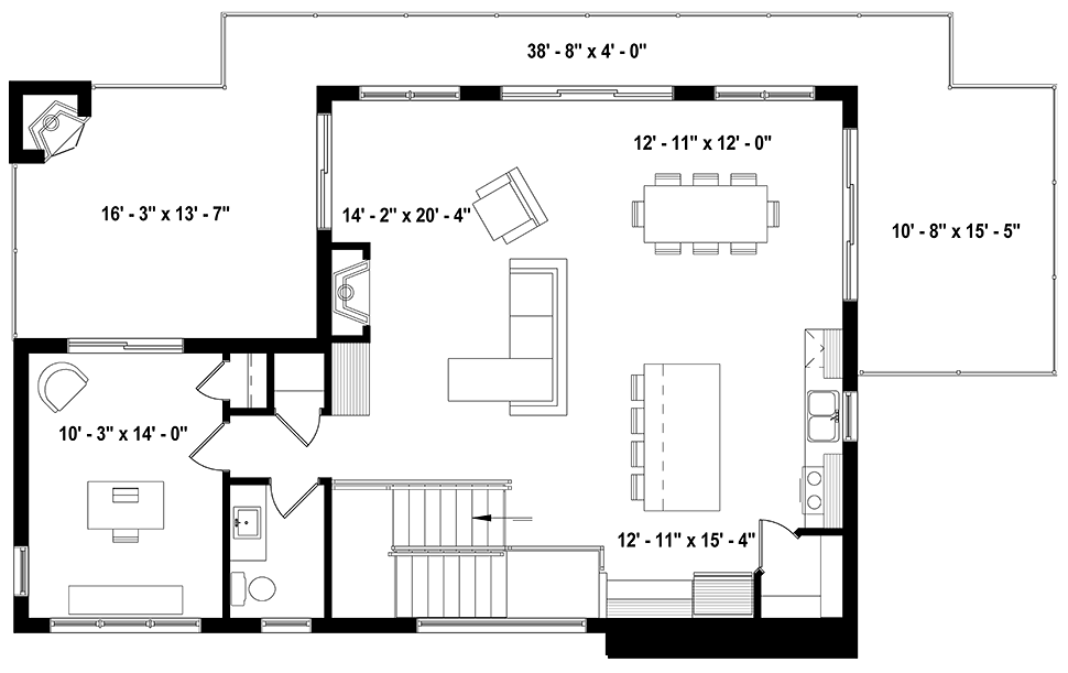 Cabin Contemporary Country Level Two of Plan 76504