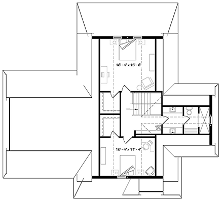 House Plan 76505 Second Level Plan