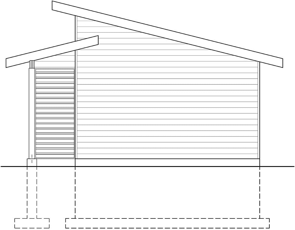 Contemporary Craftsman Modern Rear Elevation of Plan 76506